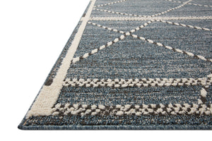 Side view of the Fabian Denim / Charcoal rug.