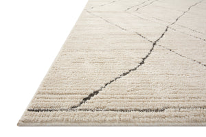 Side view of the Fabian Ivory / Charcoal rug.