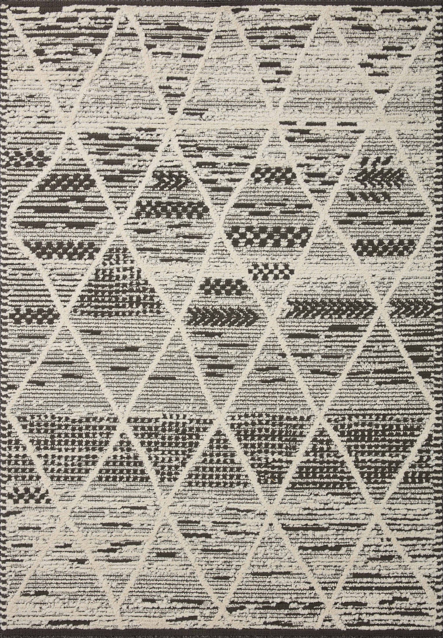 Fabian Charcoal / Ivory (Pattern 3) — a Loloi rug at Laurie Yapp Home.