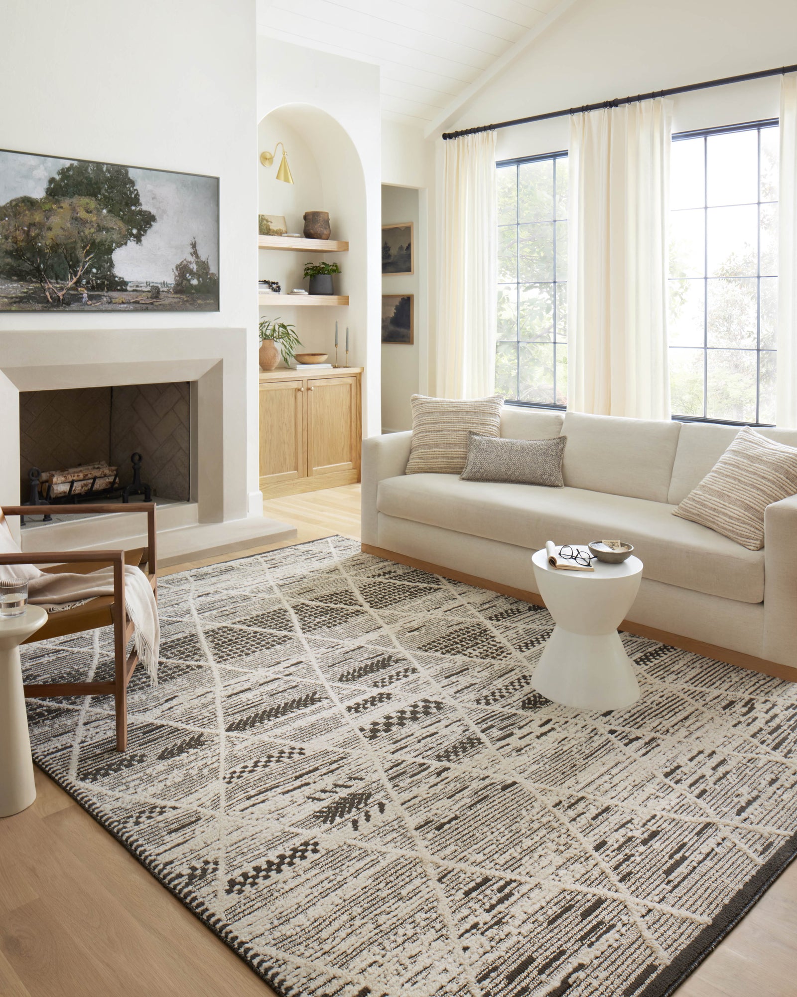 Fabian Charcoal / Ivory (Pattern 3) — a Loloi rug at Laurie Yapp Home.