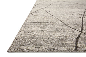 Side view of the Fabian Grey / Charcoal rug.