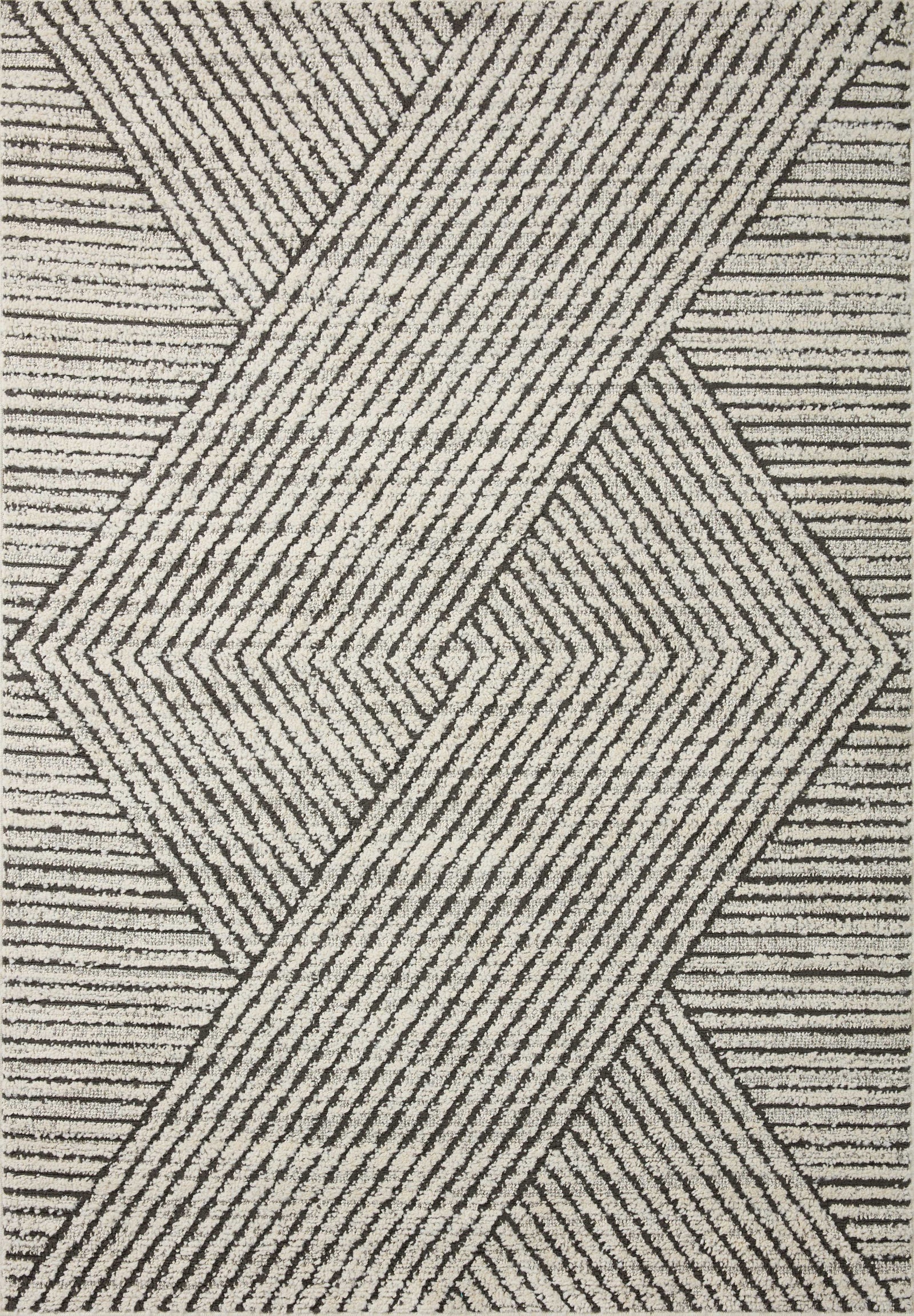 Fabian Charcoal / Ivory (Pattern 6) — a Loloi rug at Laurie Yapp Home.