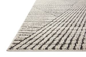 Side view of the Fabian Charcoal / Ivory (Pattern 6) rug.