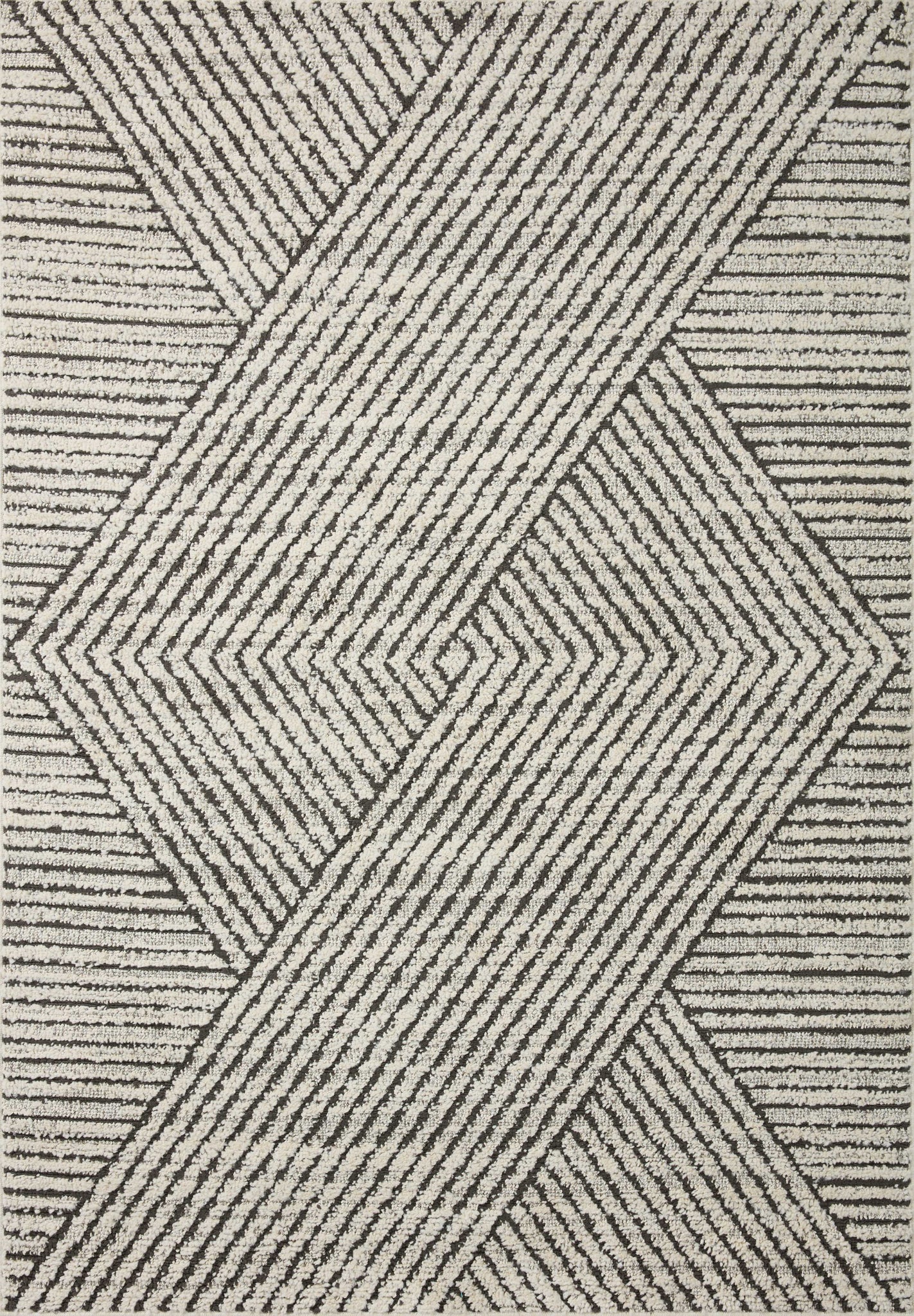 Fabian Charcoal / Ivory (Pattern 6) — a Loloi rug at Laurie Yapp Home.