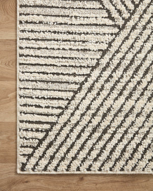 Fabian Charcoal / Ivory (Pattern 6) styled in a living room at Laurie Yapp Home.