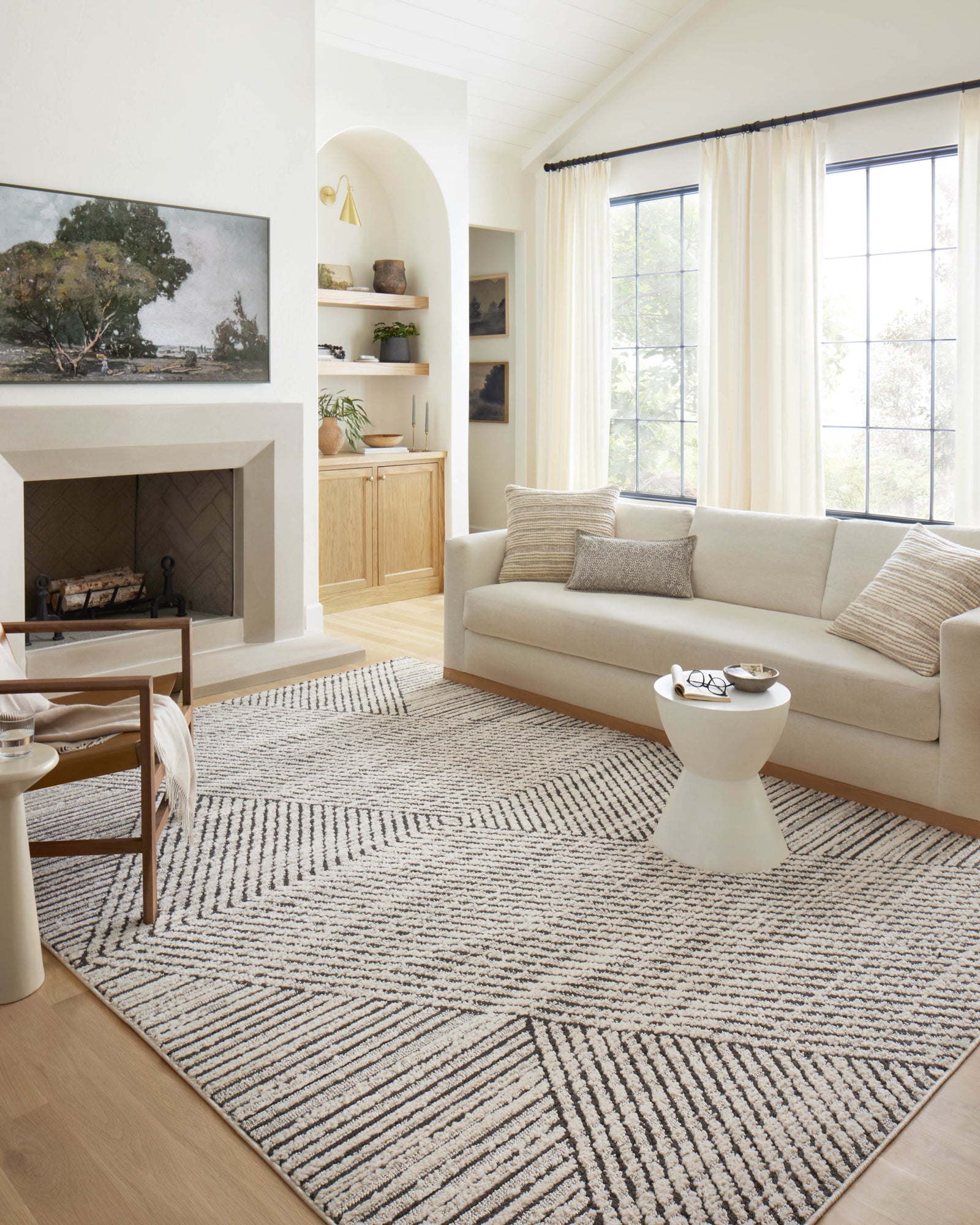 Fabian Charcoal / Ivory (Pattern 6) — a Loloi rug at Laurie Yapp Home.