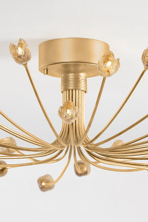 Close-up of the Falkirk Semi Flush 30" showing the shade profile and mounting canopy.