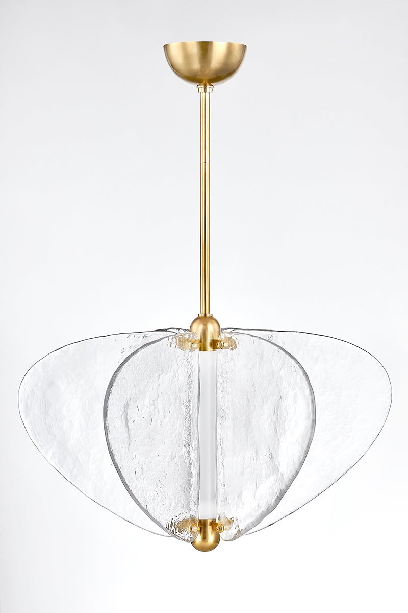 Freya Chandelier shown from a second angle to highlight the frame, arms, and shade detail.