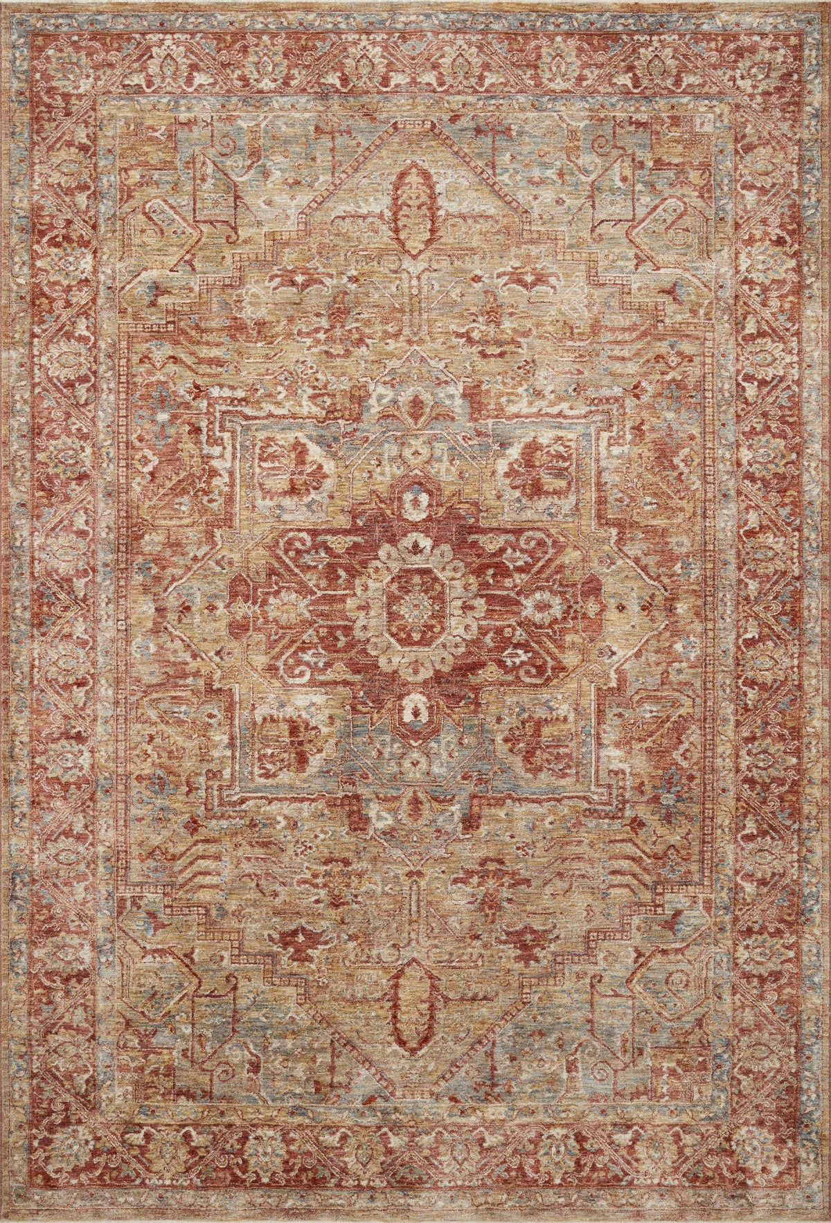 Gaia Gold / Brick (Pattern 1) — a Loloi rug at Laurie Yapp Home.