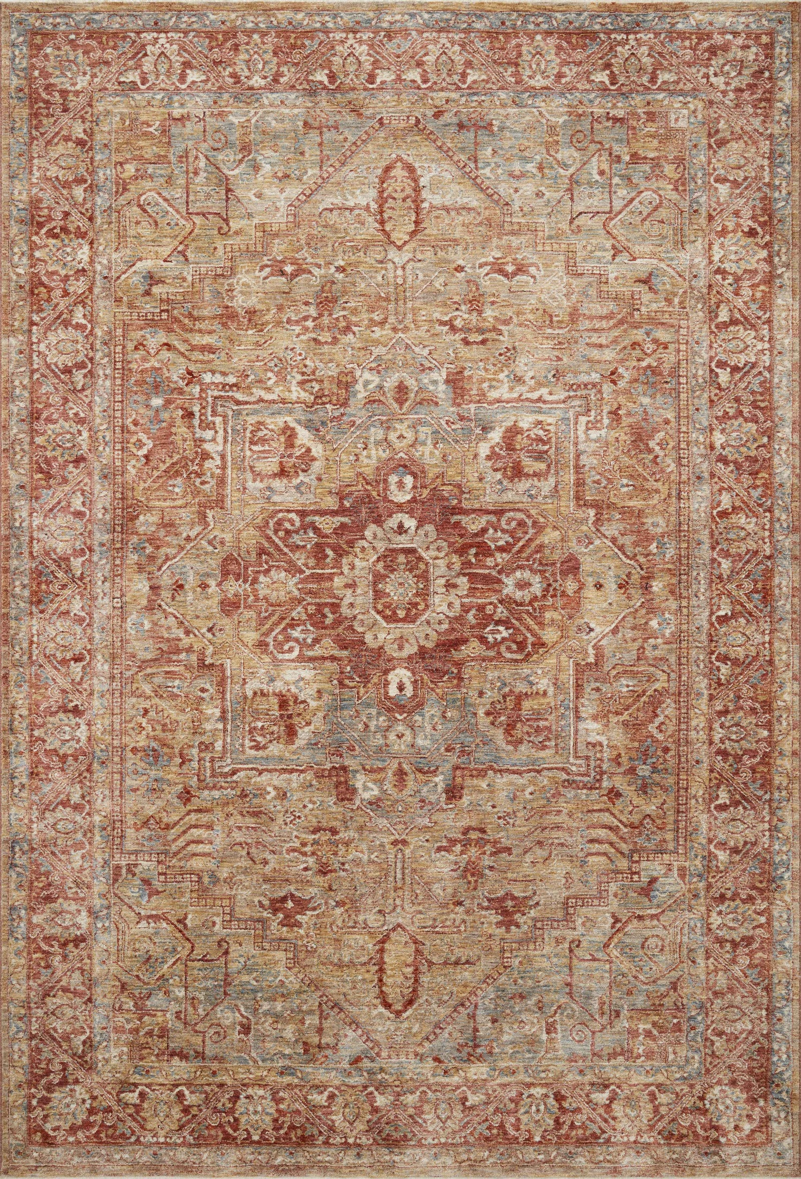 Gaia Gold / Brick (Pattern 1) — a Loloi rug at Laurie Yapp Home.