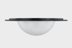 Close-up of the Geraldton Flush Mount 21" in dark bronze showing the shade profile and mounting canopy.