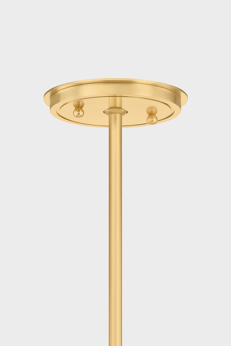 Gerhard Pendant in aged brass — a Hudson Valley pendant for kitchens, entries, and dining rooms at Laurie Yapp Home.