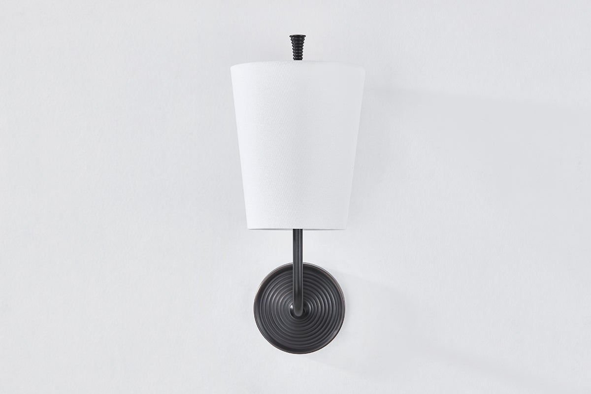 Gladstone Wall Sconce in dark bronze — a Hudson Valley wall sconce for bathrooms, hallways, and living rooms at Laurie Yapp Home.