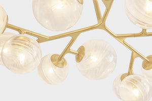 Glasgow Chandelier 46" shown from the front to reveal the frame, arms, and shade detail.