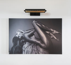 Gaines Picture Light 18.25" styled in a gallery wall for warm, layered light at Laurie Yapp Home.