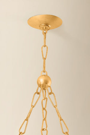 Close-up of the Galle Chandelier 54.25" showing the frame, arms, and shade detail.
