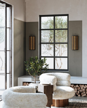 Georgia Wall Sconce in bronze shown from a second angle to highlight the arm curve and shade silhouette.