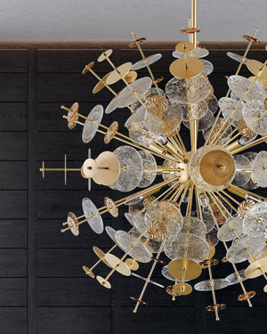 Gleason Chandelier 40.5" styled in a two-story entry for warm, layered light at Laurie Yapp Home.