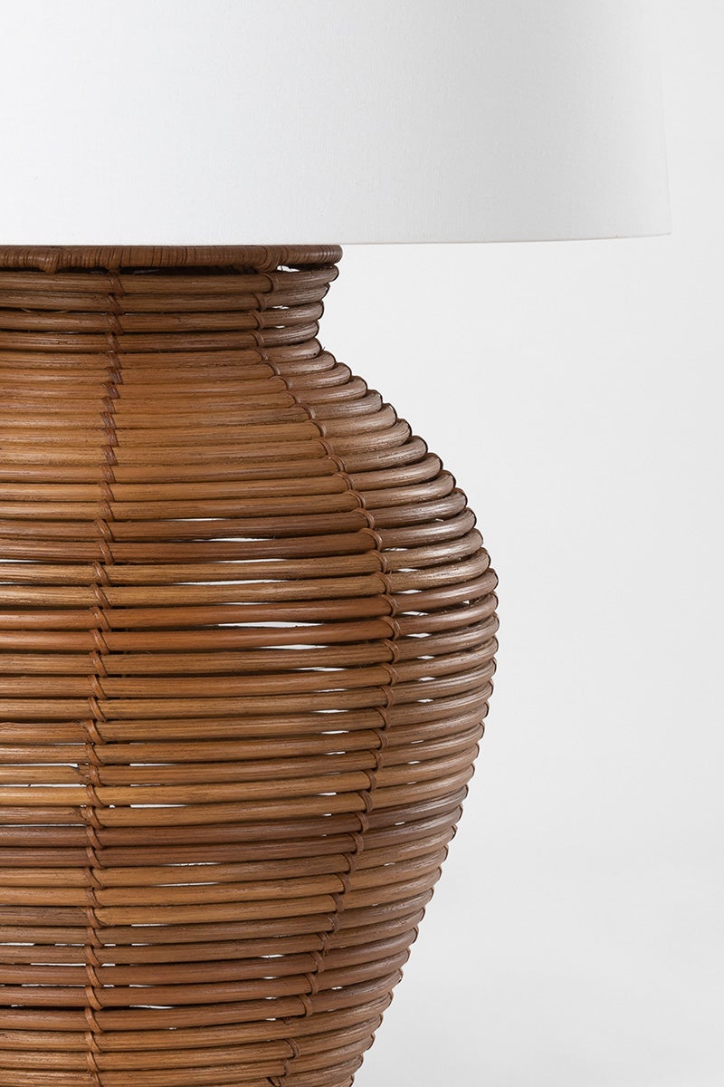 Newark Table Lamp shown from the front to reveal the base and shade proportions.