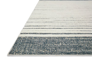 Side view of the Hagen White / Ocean rug.