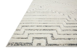 Side view of the Hagen White / Sky rug.