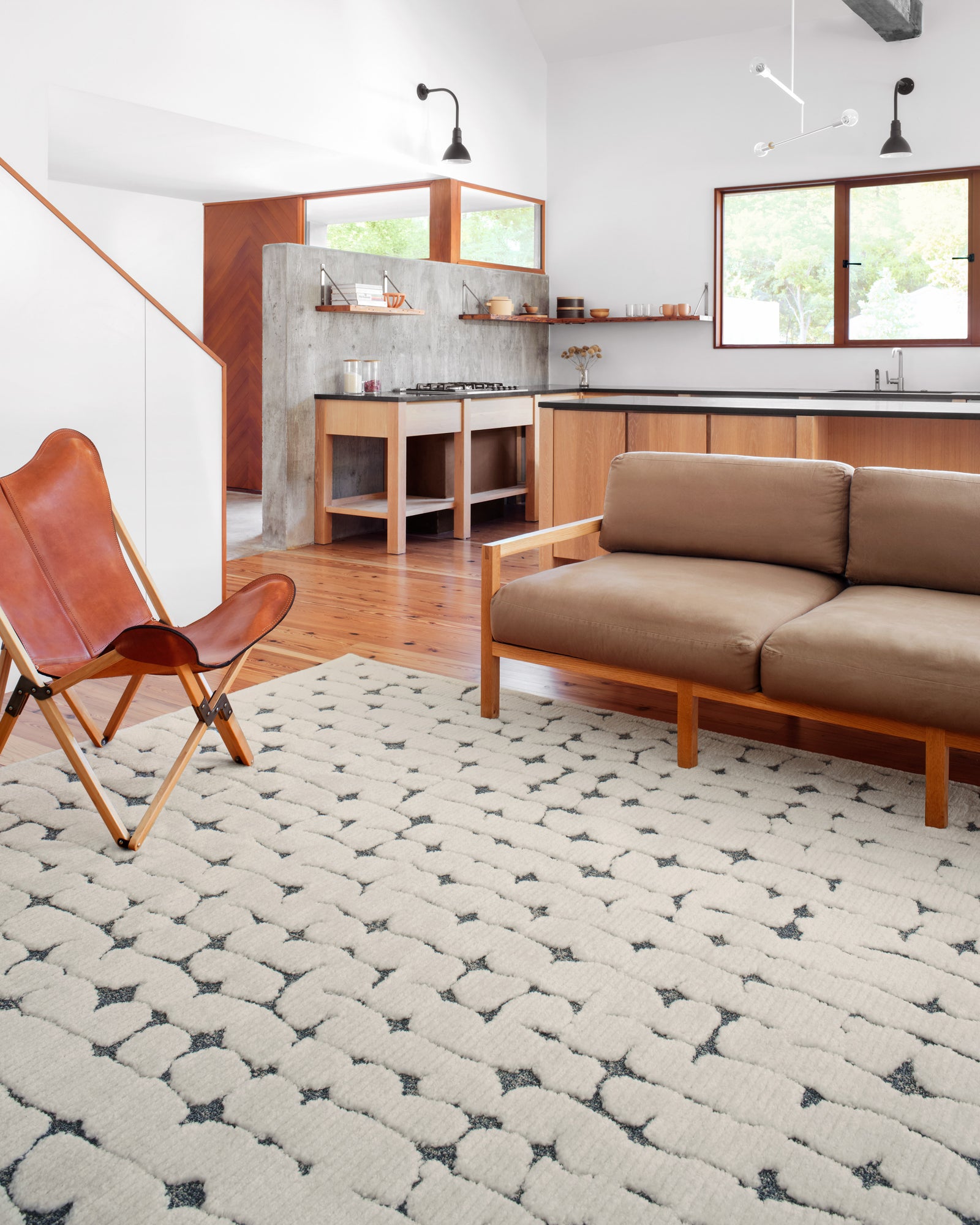 Hagen White / Navy — a Loloi rug at Laurie Yapp Home.
