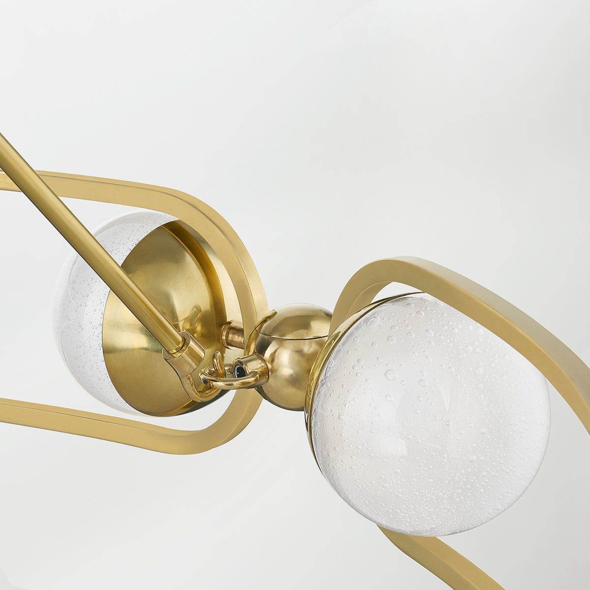 Hartford Chandelier 41" in aged brass shown from the front to reveal the frame, arms, and shade detail.