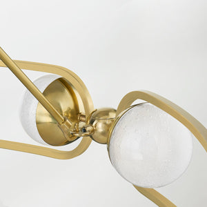 Hartford Chandelier 41" in aged brass shown from the front to reveal the frame, arms, and shade detail.