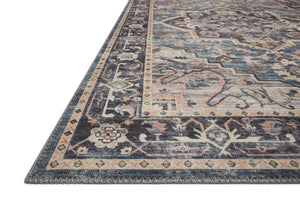 Hathaway Navy / Multi styled in a living room at Laurie Yapp Home.