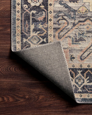Hathaway Navy / Multi shown in a styled living room vignette at Laurie Yapp Home.