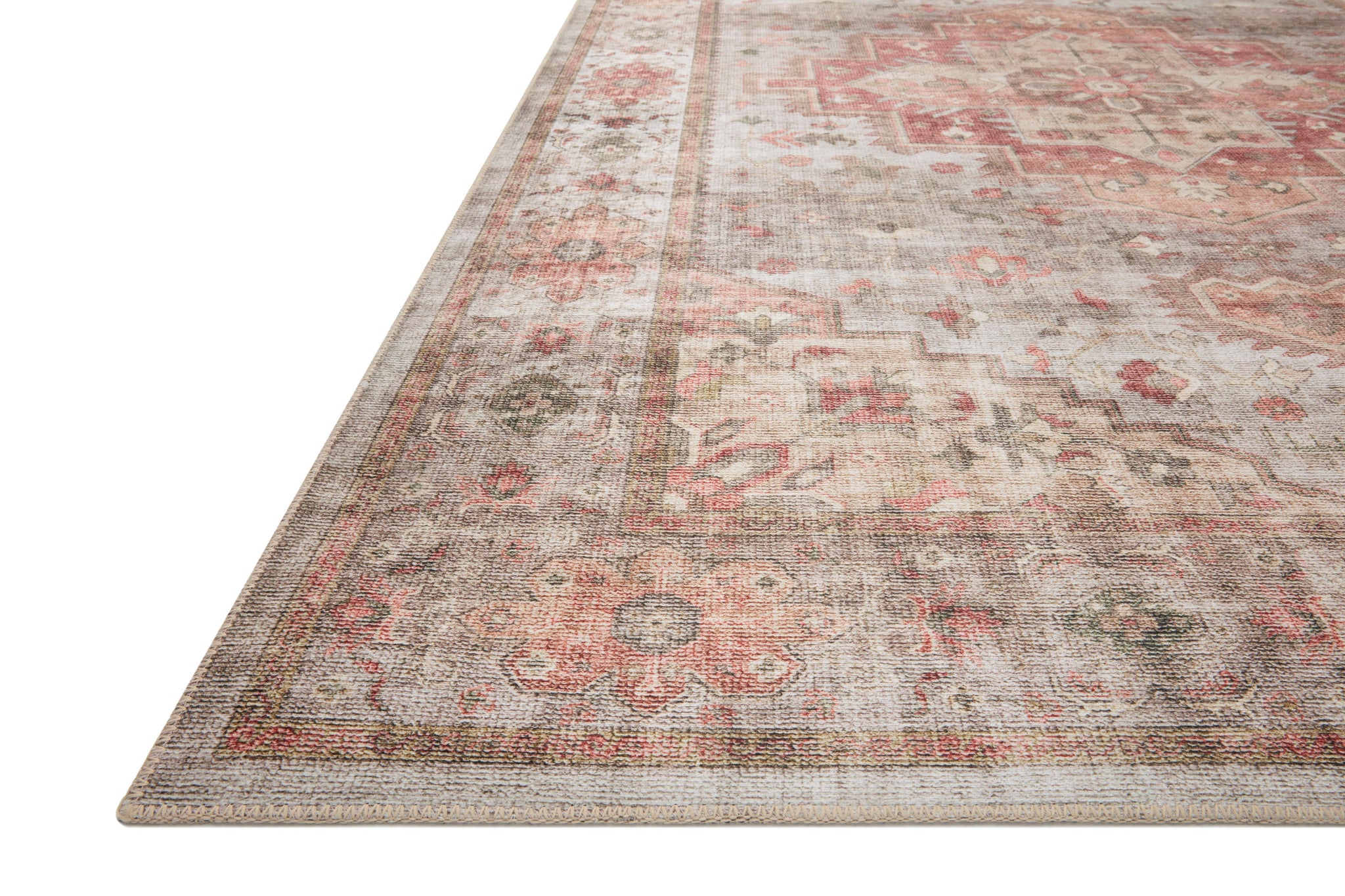 Side view of the Heidi Dove / Spice rug.