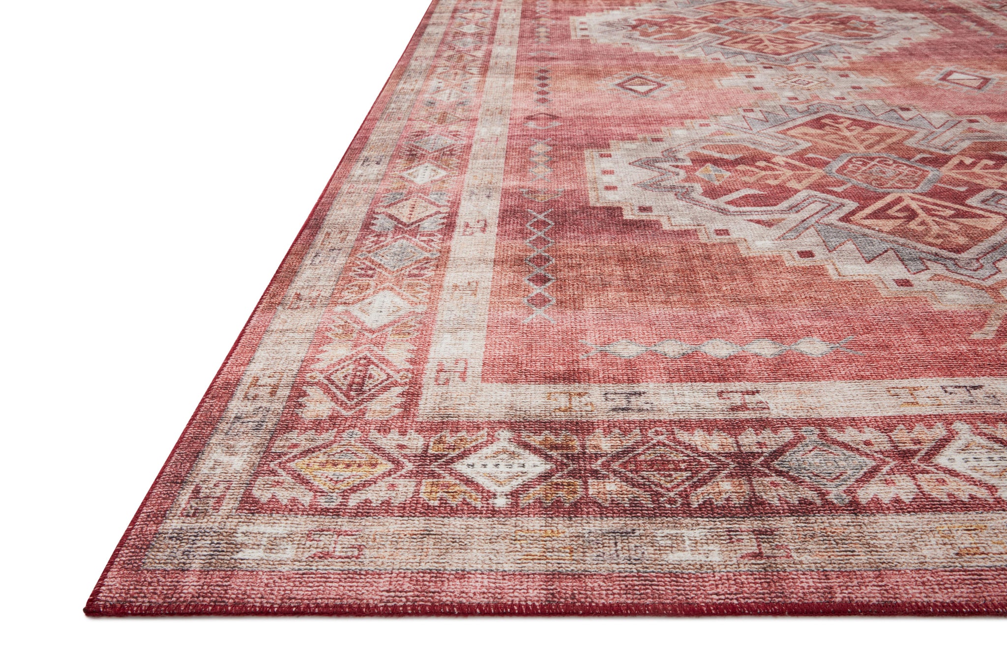 Side view of the Heidi Sunset / Natural rug.