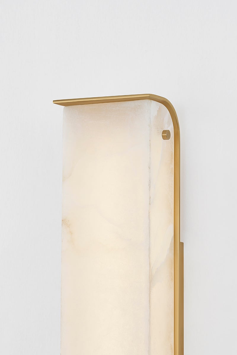 Hera Wall Sconce 4.25" x 18" — a Corbett wall sconce for bathrooms, hallways, and living rooms at Laurie Yapp Home.