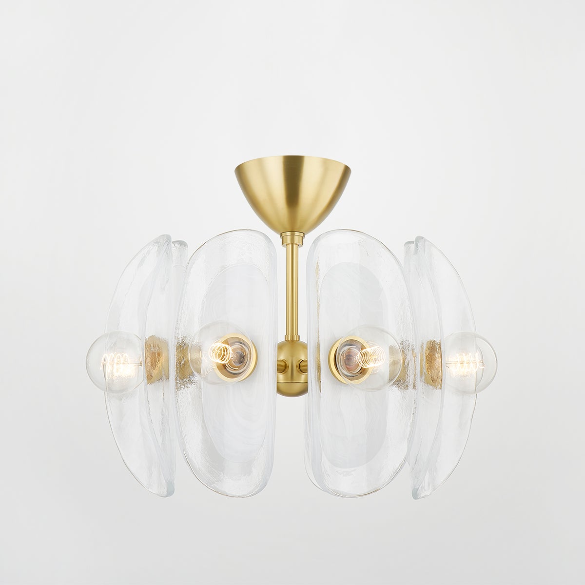 Hilo Semi Flush in aged brass — a Hudson Valley semi flush for hallways, bedrooms, and entryways at Laurie Yapp Home.