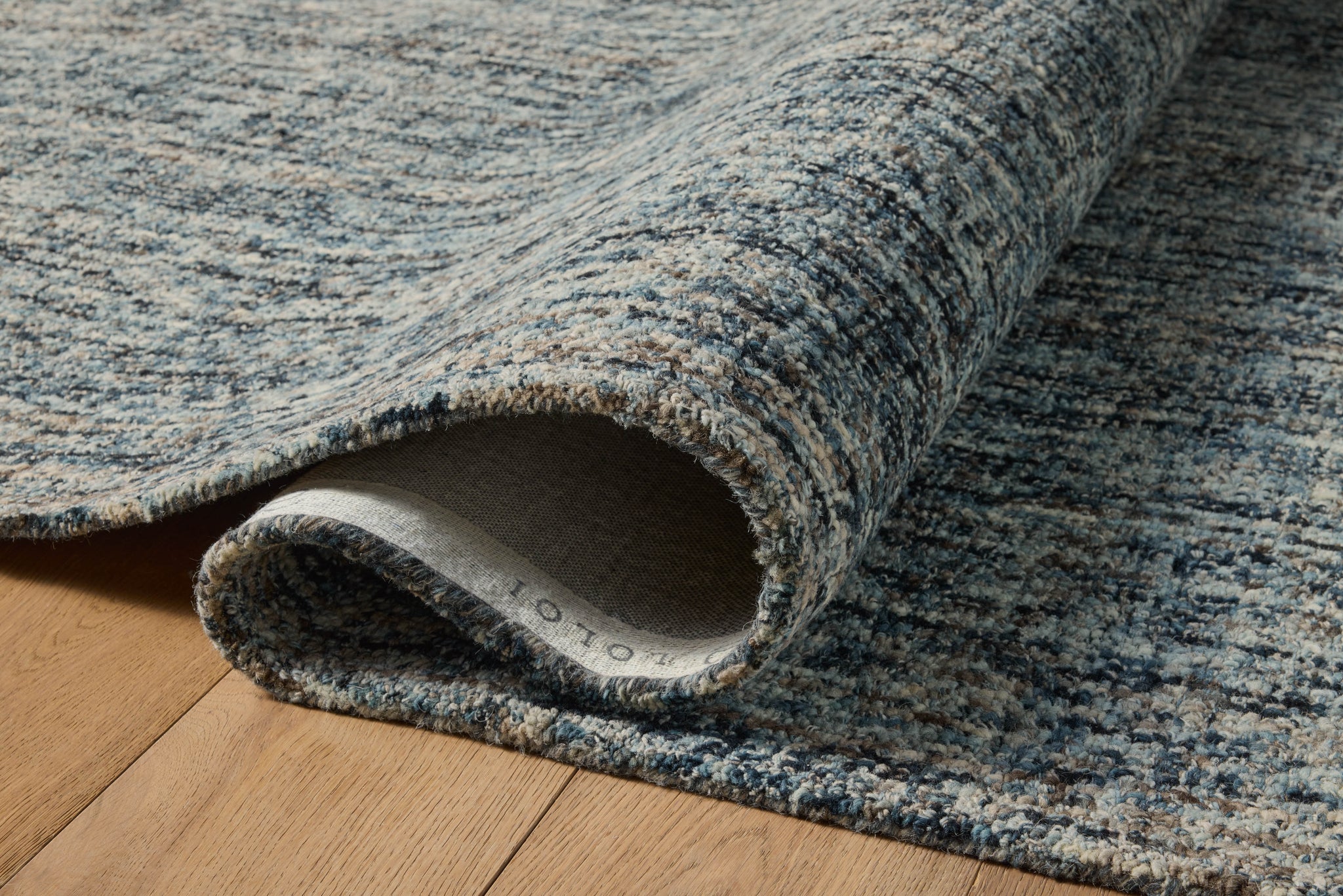 Harlow Denim / Charcoal shown from a different angle to reveal its pattern.