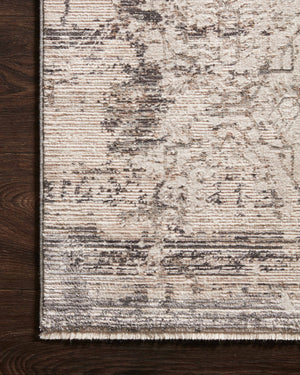 Side view of the Homage Graphite / Beige rug.