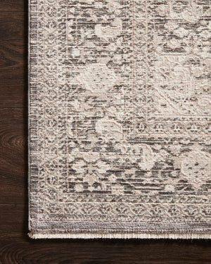Side view of the Homage Ivory / Grey rug.