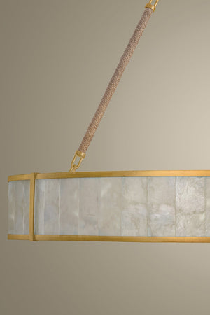 Halcott Chandelier 42" shown from the front to reveal the frame, arms, and shade detail.
