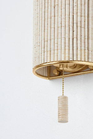 Close-up of the Hampden Wall Sconce showing the arm curve and shade silhouette.