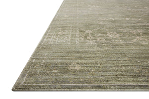 Side view of the Indra Sage / Natural rug.