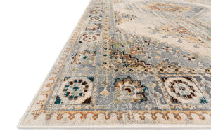 Side view of the Isadora Oatmeal / Silver rug.