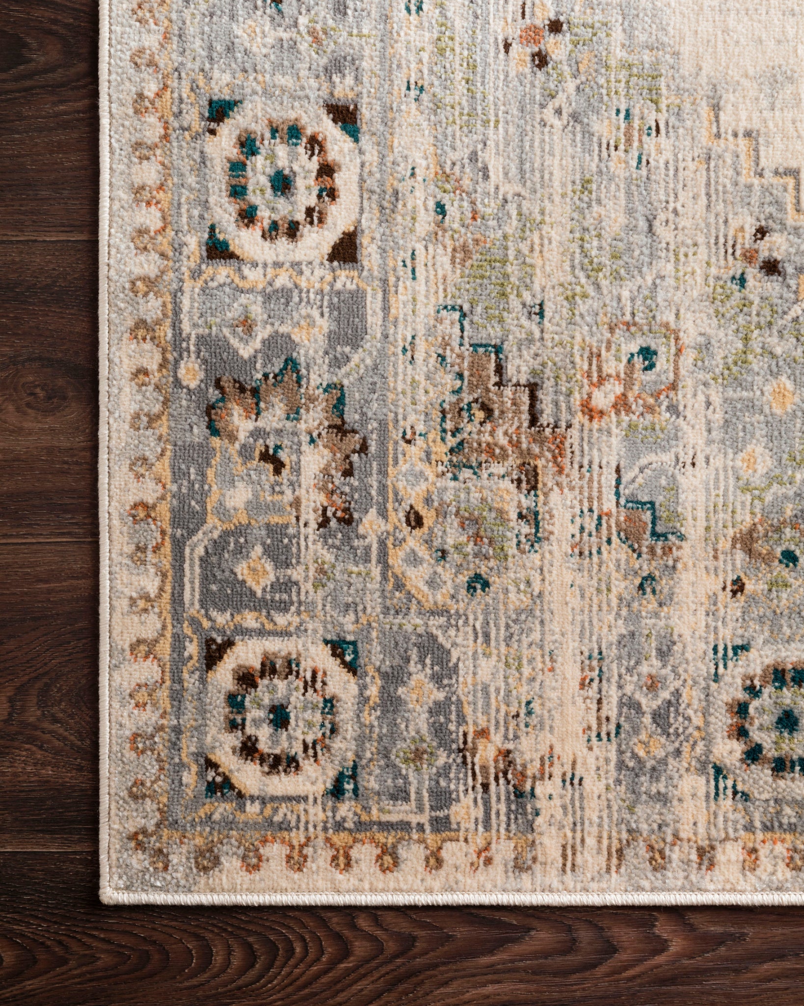 Isadora Oatmeal / Silver styled in a living room at Laurie Yapp Home.