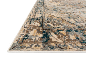 Side view of the Isadora Oatmeal / Bark rug.