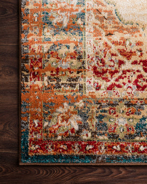 Isadora Ant. Ivory / Sunset styled in a living room at Laurie Yapp Home.