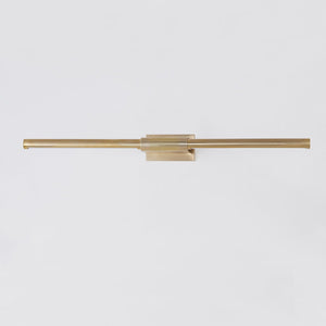 Jerome Picture Light 30" in aged brass shown from the front to reveal the arm curve and shade proportion.
