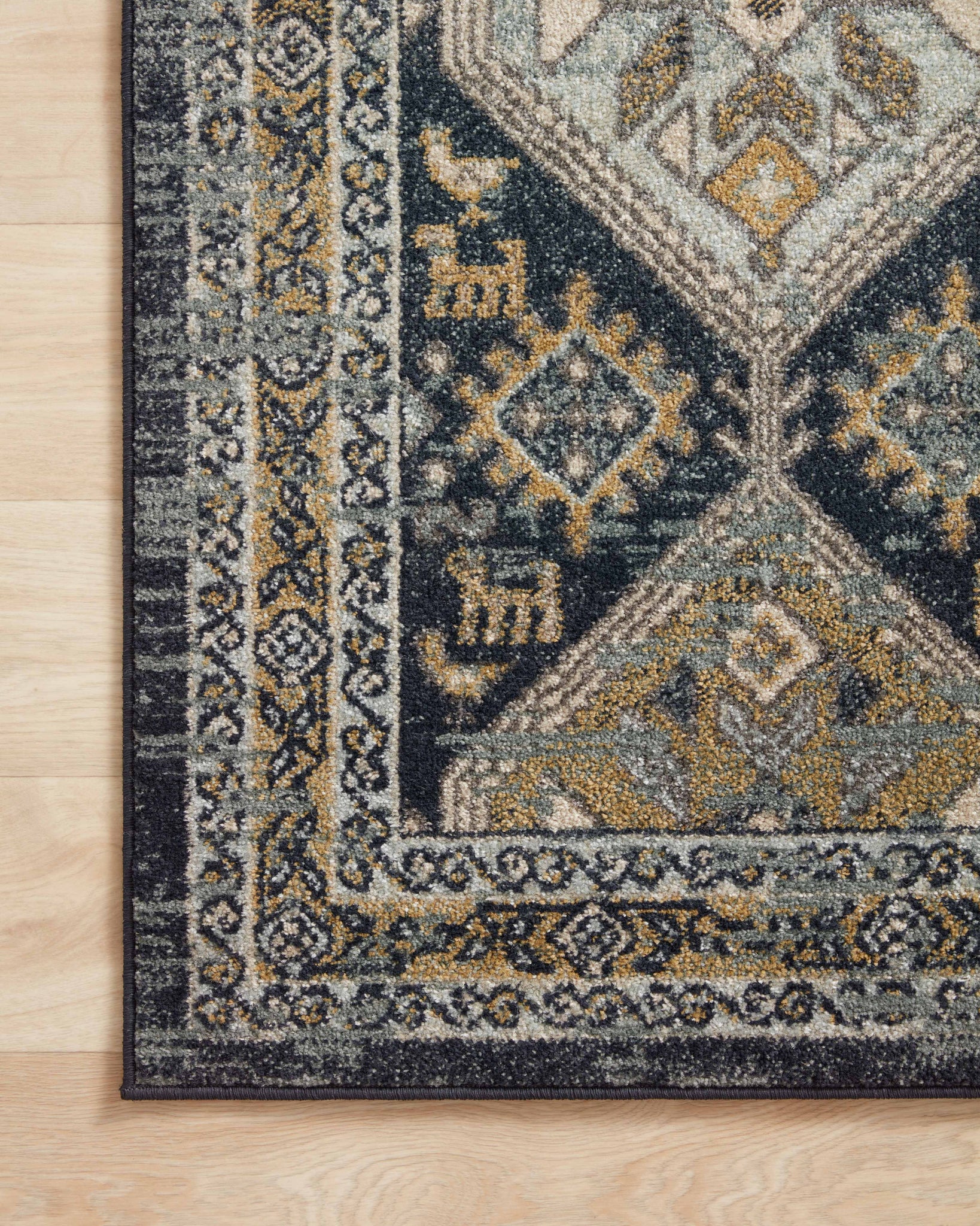 Jocelyn Navy / Blue shown from a different angle to reveal its pattern.