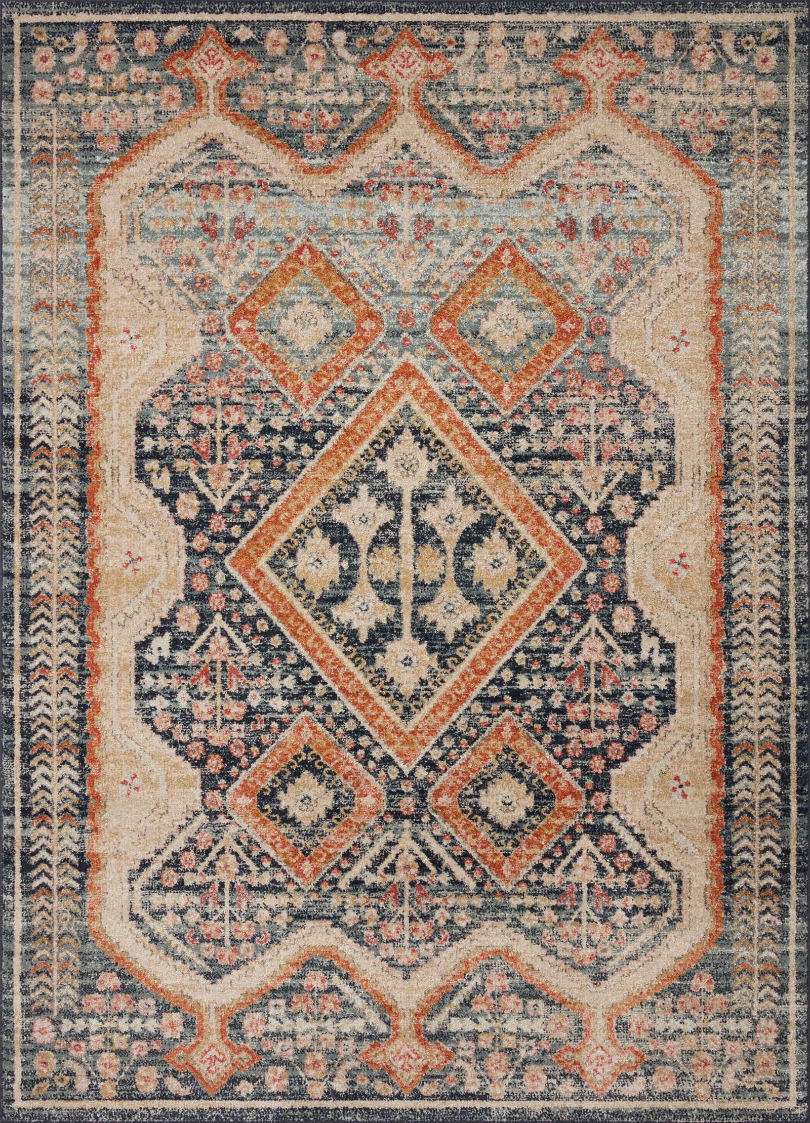 Jocelyn Navy / Multi — a Loloi rug at Laurie Yapp Home.