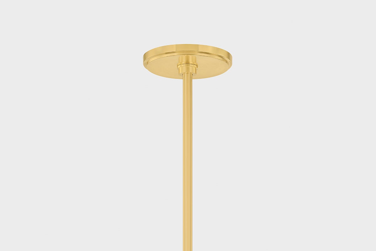 Johnson Chandelier in aged brass — a Hudson Valley chandelier for dining rooms, entries, and living rooms at Laurie Yapp Home.