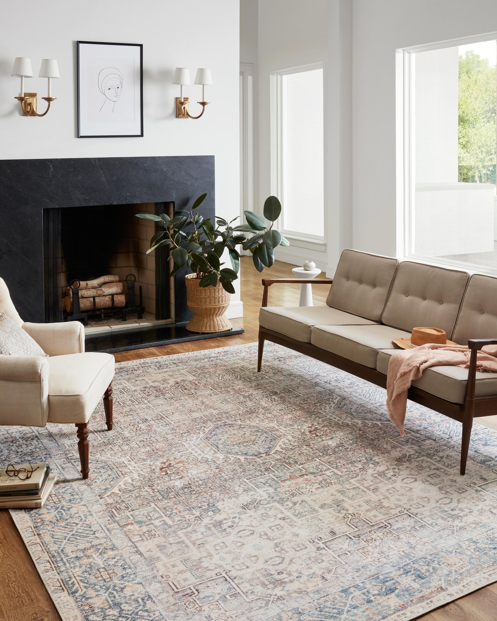 Jules Natural / Ocean — a Loloi rug at Laurie Yapp Home.