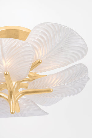 Kamal Semi Flush 28.5" shown from the front to reveal the shade profile and mounting canopy.